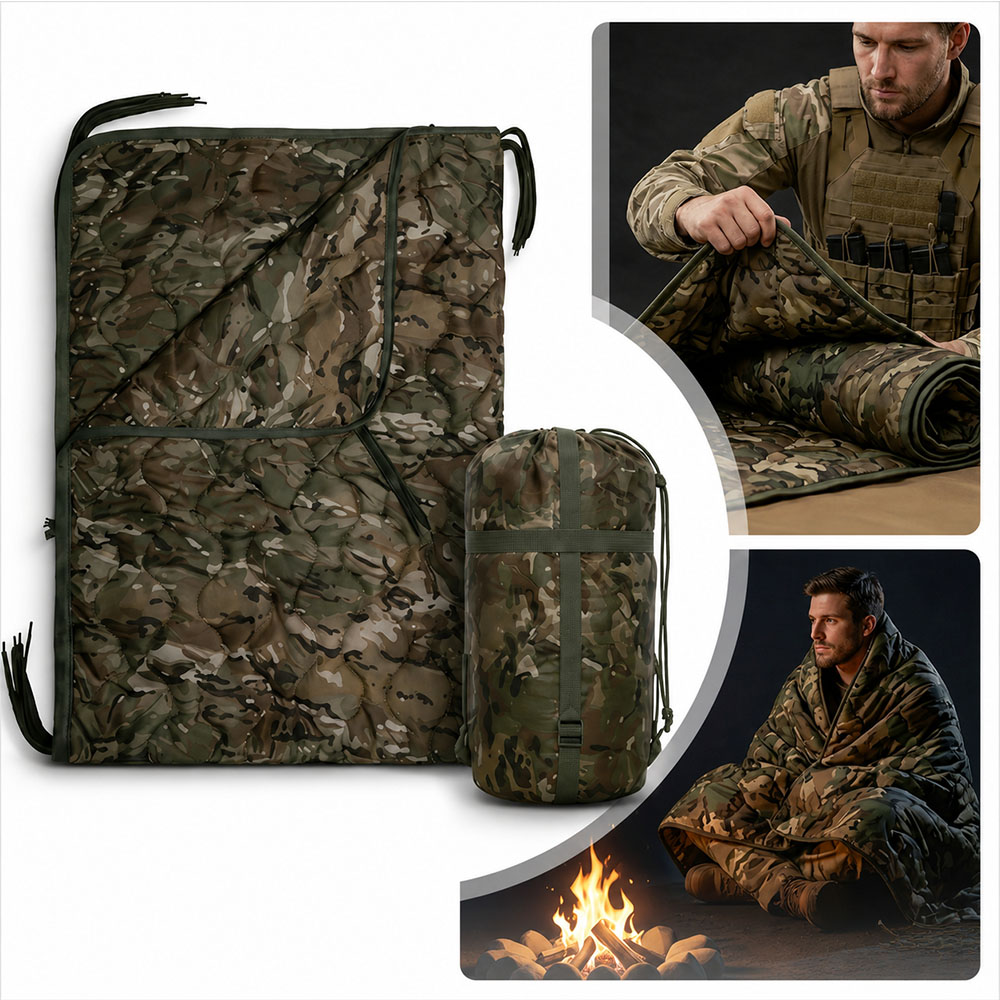 Outdoor Adventure Quilt - Couverture de camping camouflage avec fermeture
