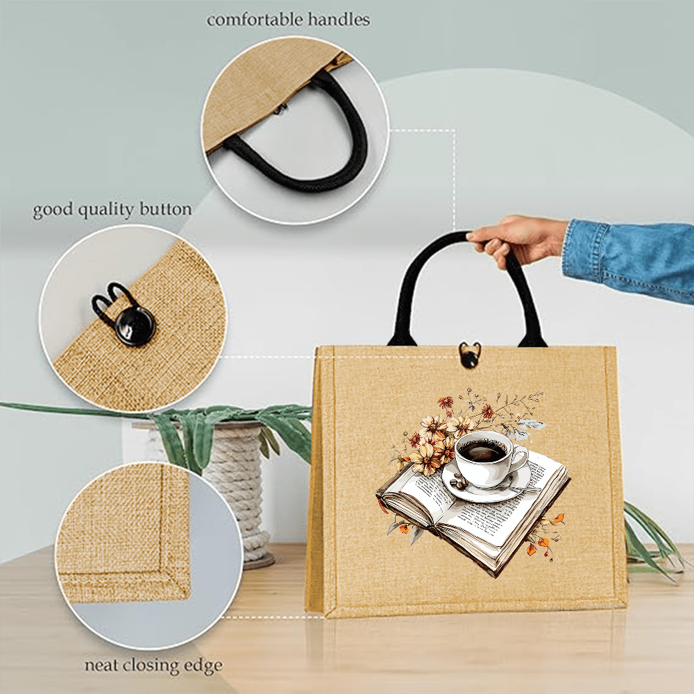 Sac fourre-tout en jute imprim - Outdoor Adventure Books avis et prix
